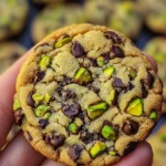 Cookies pistache et pépites de chocolat noir