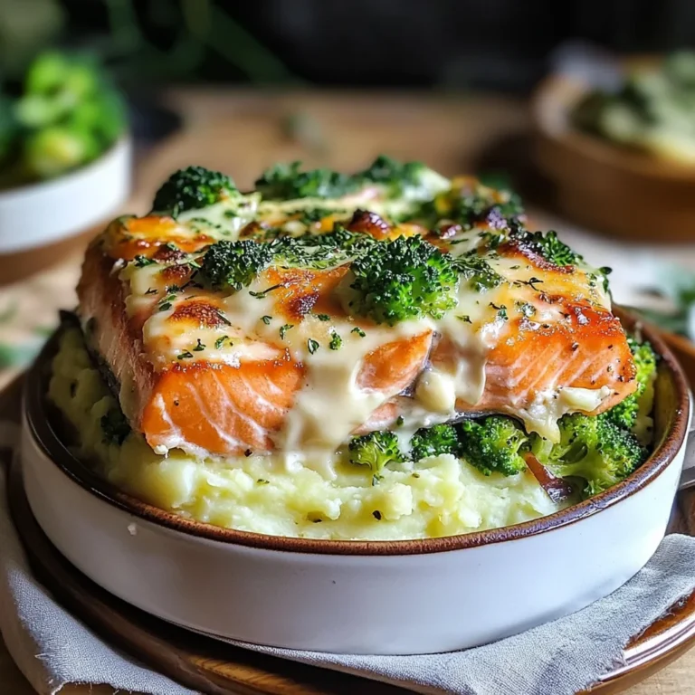 Parmentier au saumon et brocolis