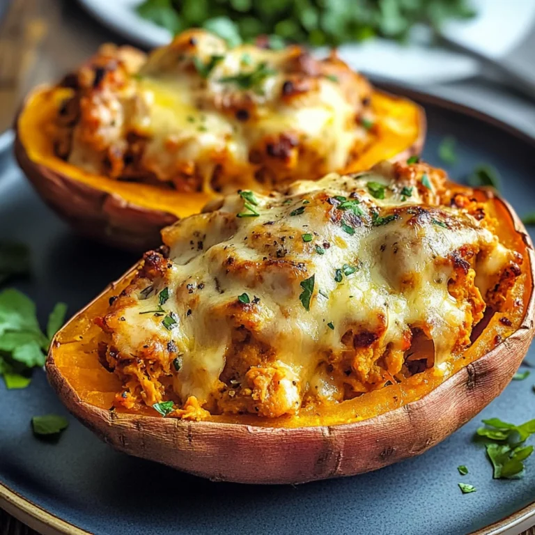 Patate douce farcie au poulet