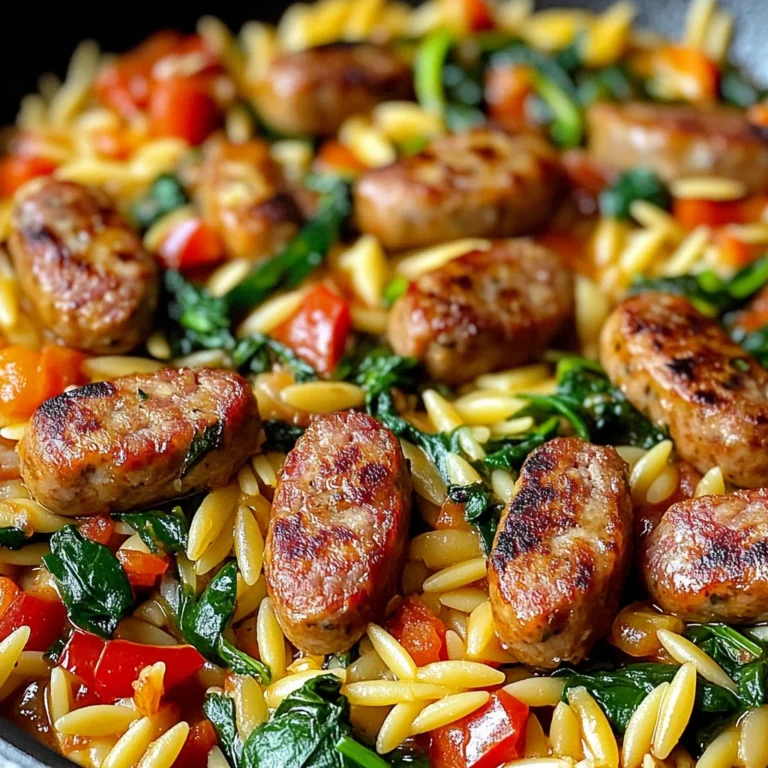 Poêlée Saucisse et Orzo