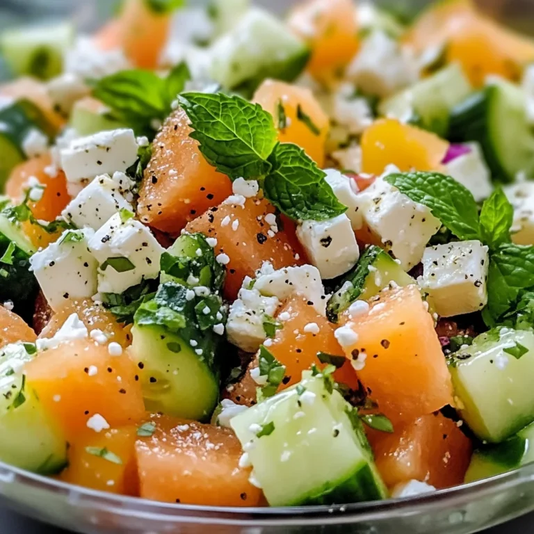 Salade de melon, concombre et feta
