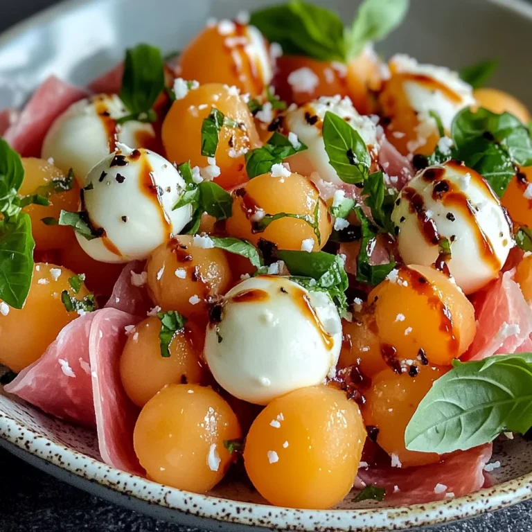Salade melon jambon de poulet mozzarella
