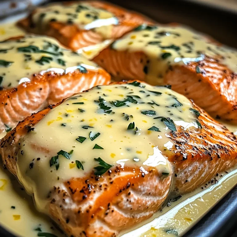 Saumon au four avec sauce crémeuse au beurre et citron