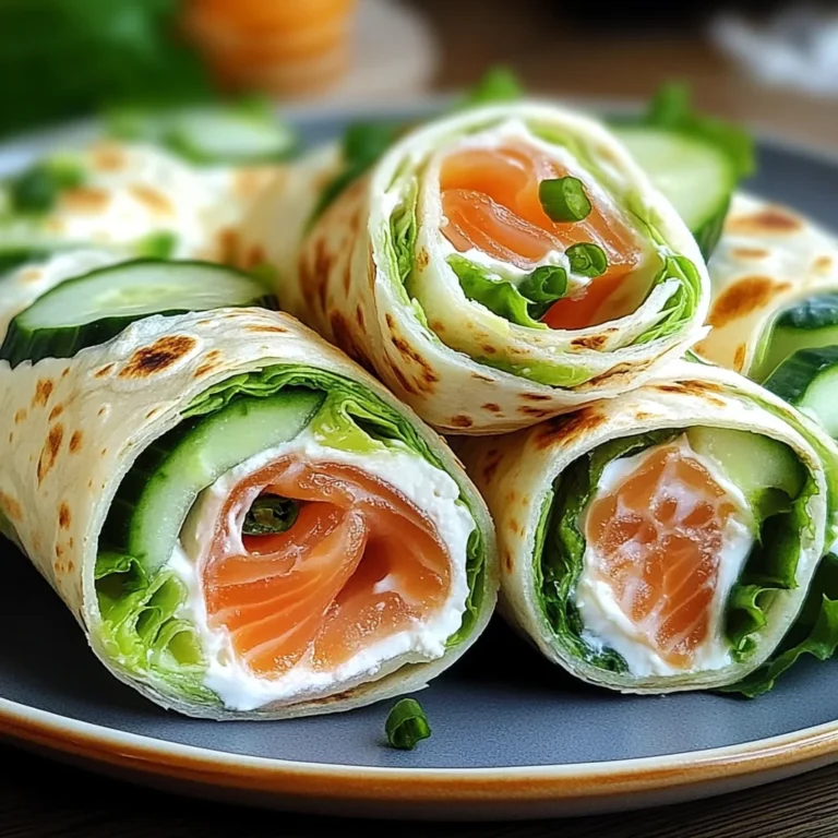 Wraps au fromage frais, concombre et saumon fumé