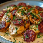 Aiguillettes de Poulet, Sauce Crémeuse au Chorizo