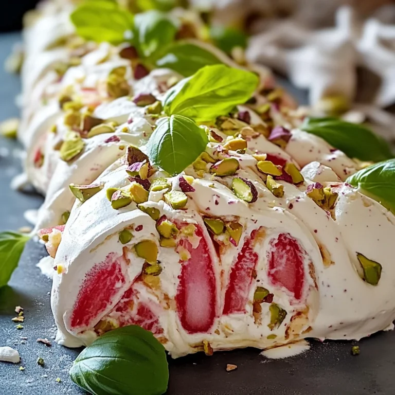 Pavlova roulée rhubarbe mascarpone