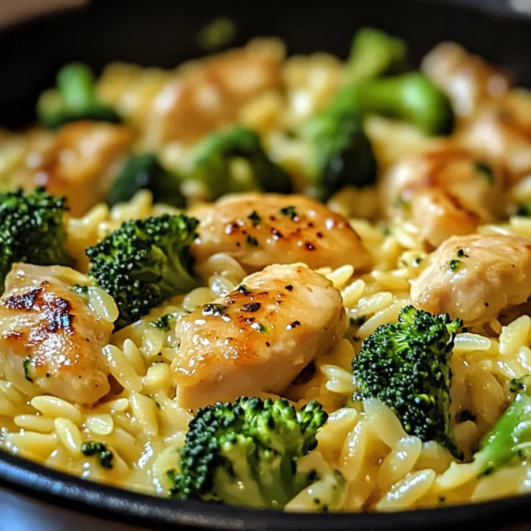 Poulet brocoli orzo au cheddar