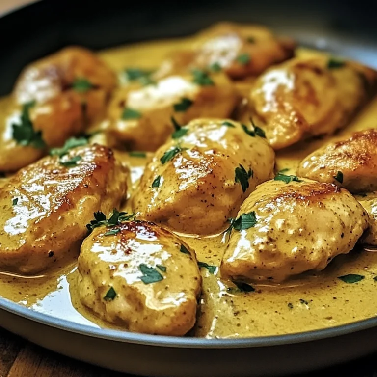 Poulet crémeux à la moutarde et au vinaigre de cidre blanc