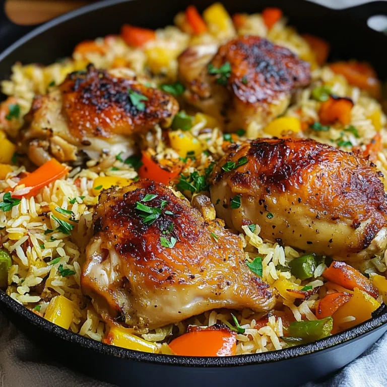 Riz au four poulet légumes