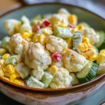 Salade chou-fleur maïs concombre