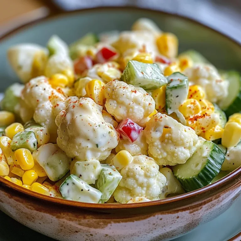 Salade chou-fleur maïs concombre